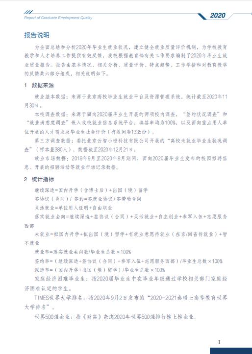 中央財經大學2020年畢業生就業質量報告發布