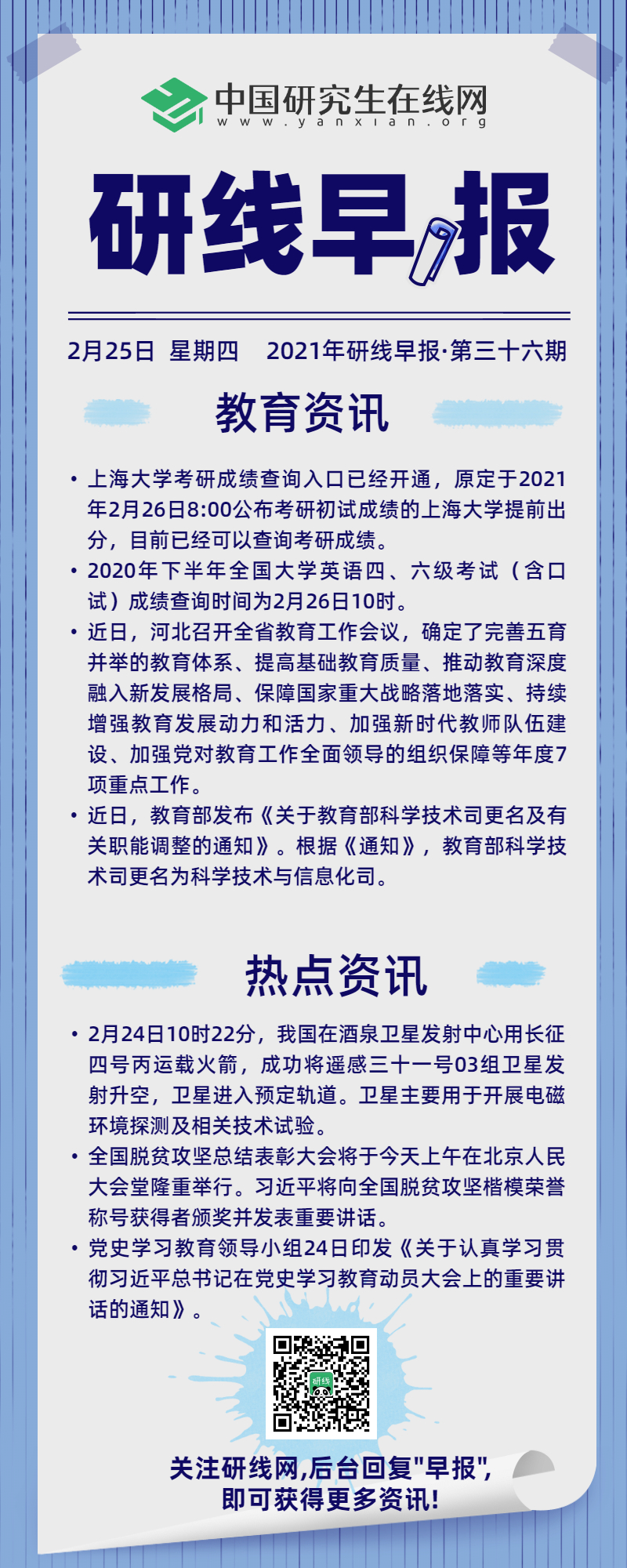 【2021年研線早報·第三十六期】2月25日