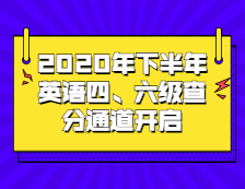 2020年下半年全國大學英語四、六級查分通道已開啟！四、六級成績公布！